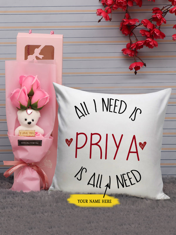 Valentines Day Gift with Personalized Cushion