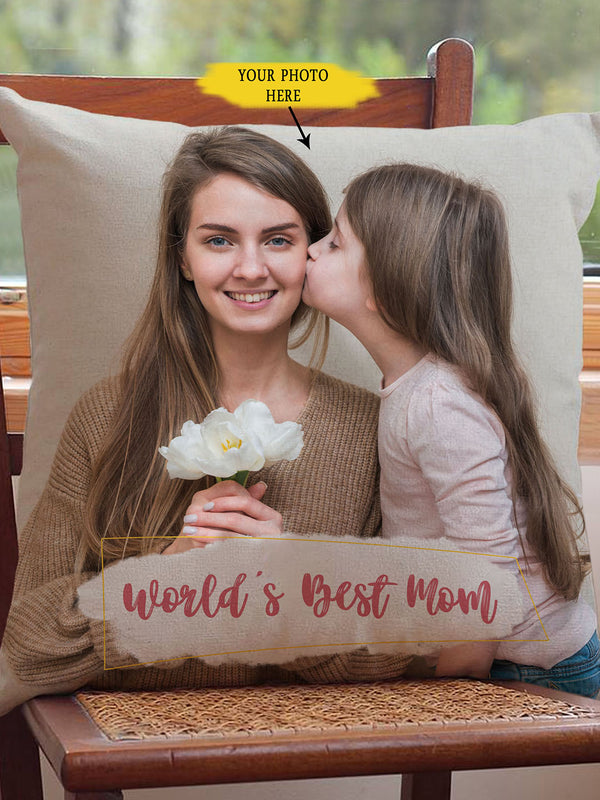 Worlds Best Mom Mothers Day Personalized Cushion