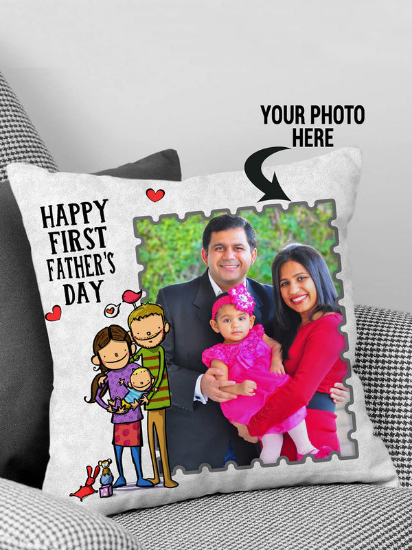 Happy First Fathers Day Personalized Cushion