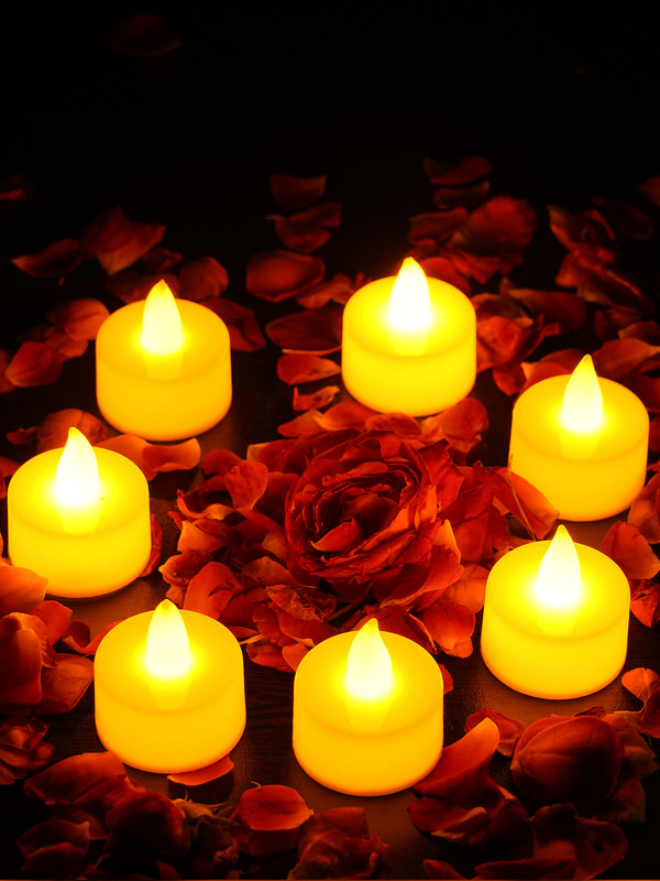 24 White Flameless & Smokeless LED Candles