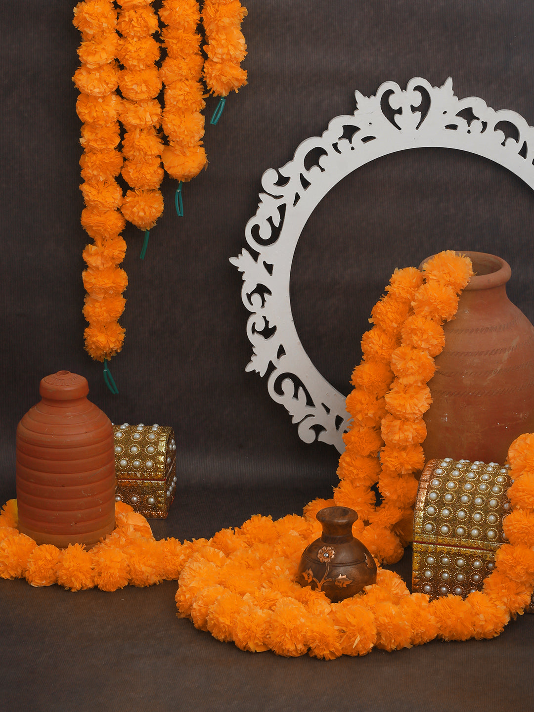 Buy TIED RIBBONS Pack of 5 Artificial Marigold Flowers Wall Door Hanging String Garlands Toran (4.5 Feet Each, Honey Orange) - Decoration Flower String for Home Décor Pooja Room Bedroom Online at Buy TIED RIBBONS Pack of 5 Artificial Marigold Flowers Wall Door Hanging String Garlands Toran (4.5 Feet Each, Honey Orange) - Decoration Flower String for Home Décor Pooja Room Bedroom Online at