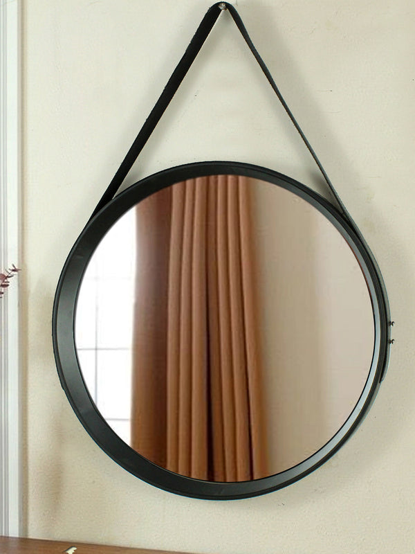Black Round Shaped Framed Wall Hanging Mirror