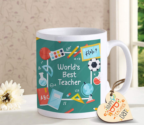 Ceramic World's Best Teacher Printed Coffee Mug