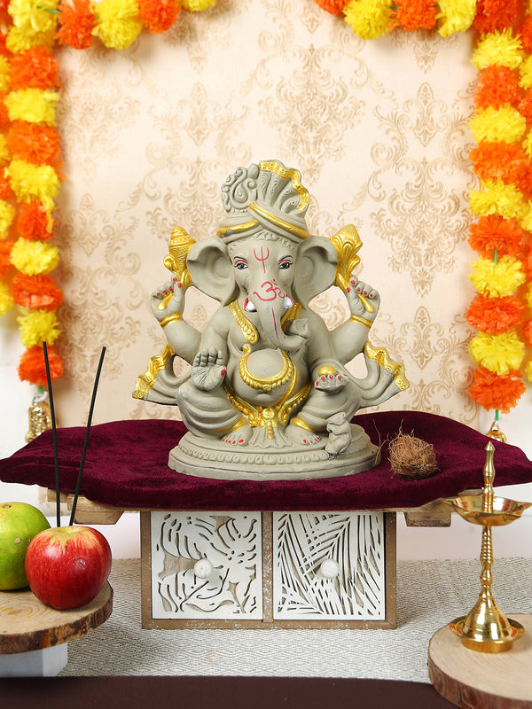 Brown & Beige Ganesha Idol Statue Showpiece