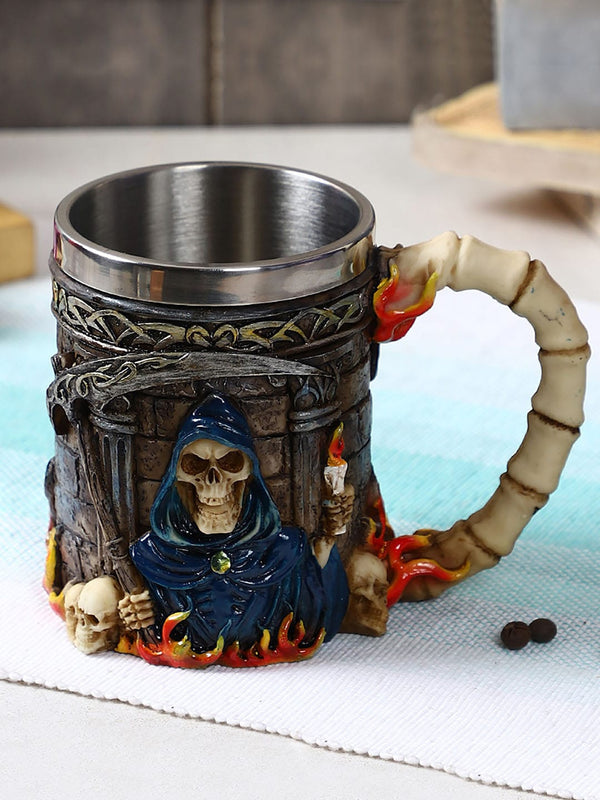 Brown & Red Skeleton Design Skull Coffee Cups & Mugs
