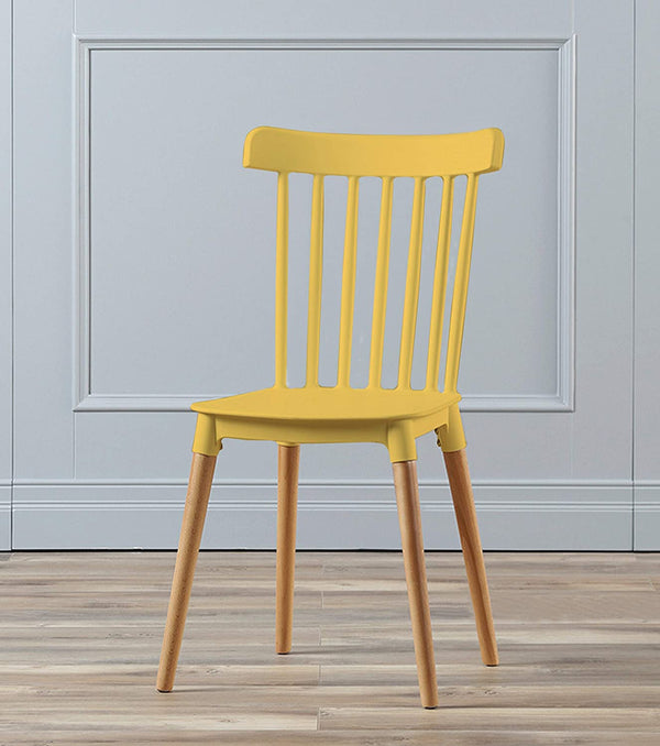 Stylish Designer DSW Chair for Living Room (Yellow, Set of 1,Plastic)