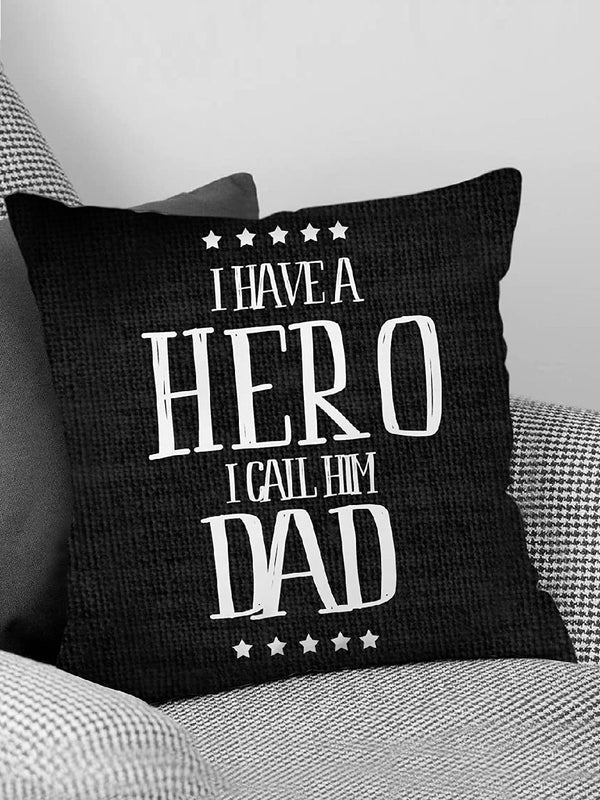 Black & White Fathers Day Gift Printed Cushion