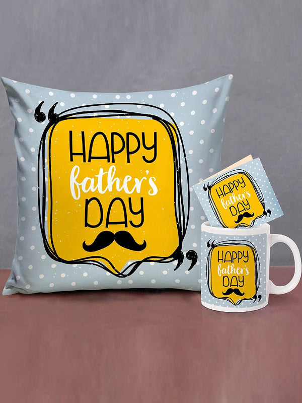 Yellow & Blue Fathers Day Gift Hamper Printed