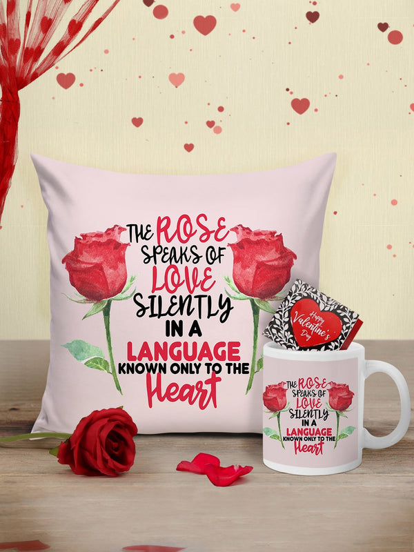 Red Valentine Cushion with Mug