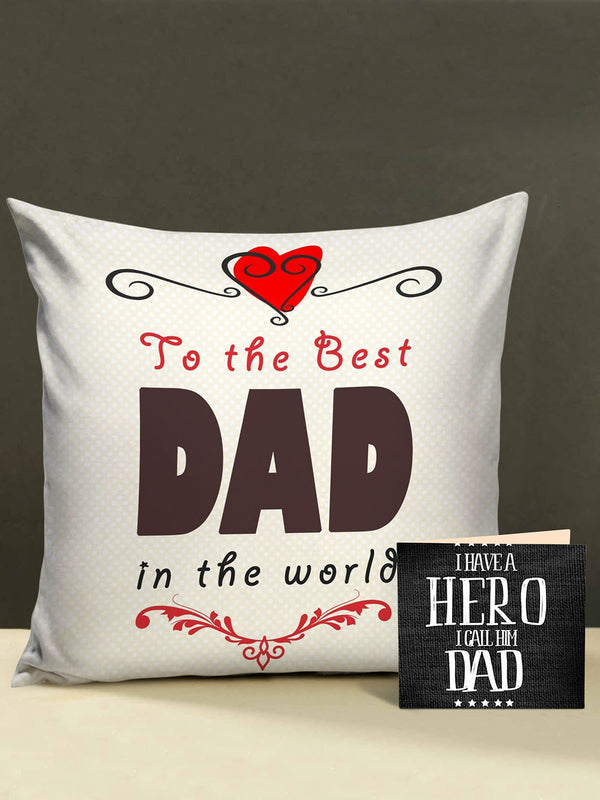 Multi-Colored Fathers Day Printed Cushion