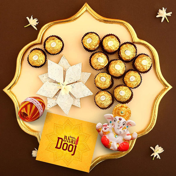 Bhai Dooj Gift Set for Brother with Sweets & Chocolates Combo