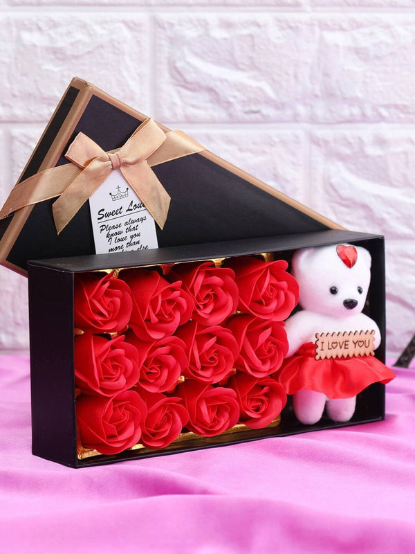Valentine Special Red Artificial Rose Flowers Box