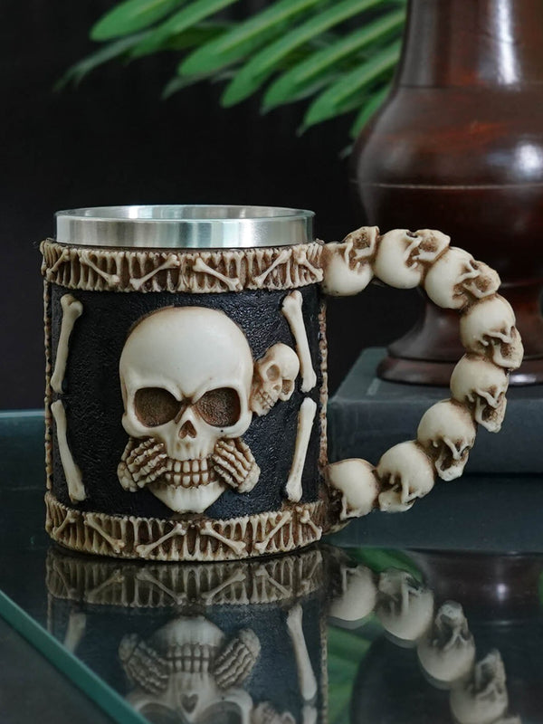 Brown & Black 3D Skull Matte Mugs