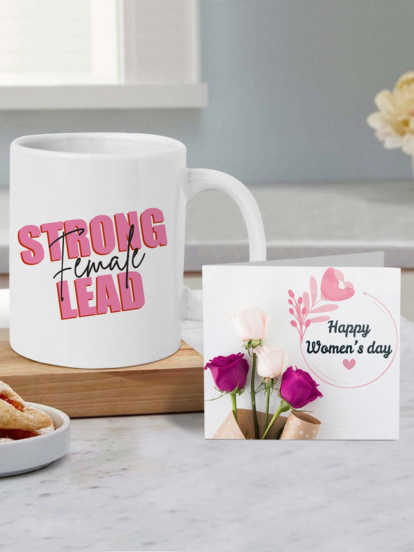 White & Pink Printed Coffee Mug