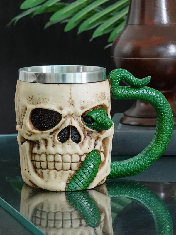 Green Stainless Steel Design 3D Viking Mug Norse