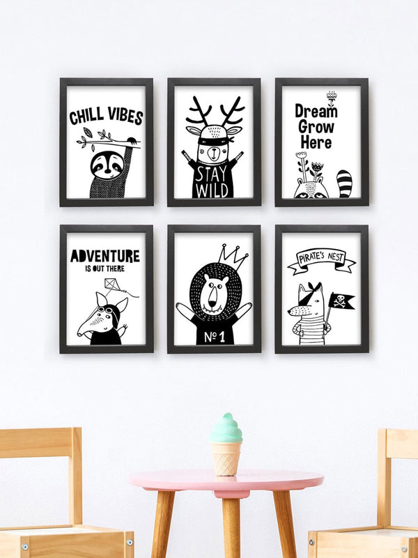 Set of 6 Black & White Quotes Painting