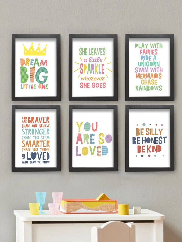 Multi-Coloured Set of 6 Motivational Thoughts Painting