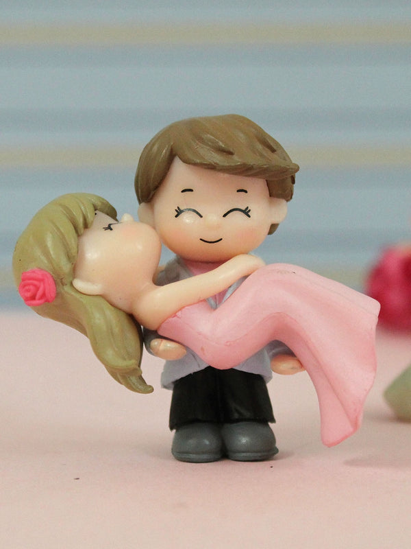 Pink and Blue Valentine Day Miniature Romantic Love Couple Showpiece