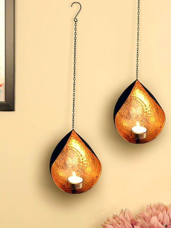 Set of 2 Decorative Wall Hanging Sconces Tealight