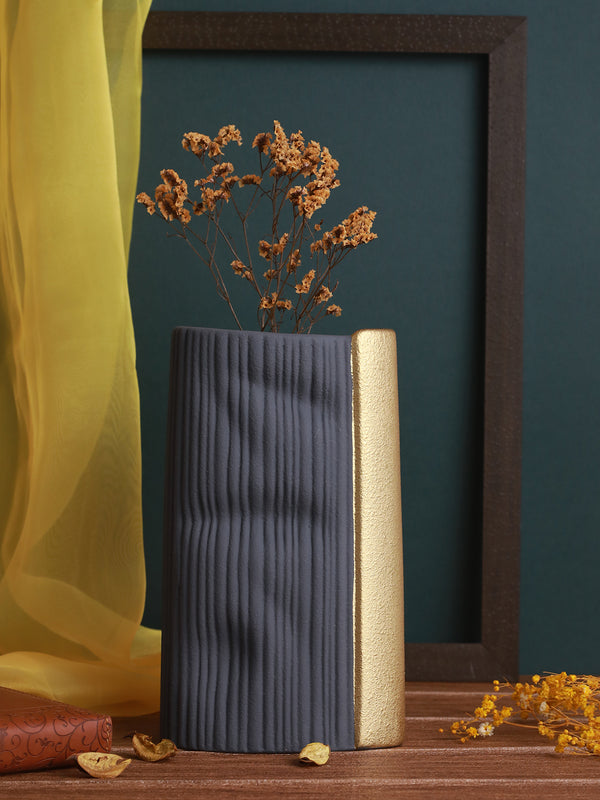 Designer Blue and Golden Flower Vase