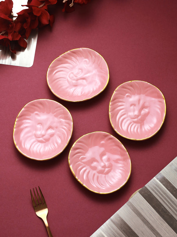 Pink 4 Pieces Serving Platter Plates