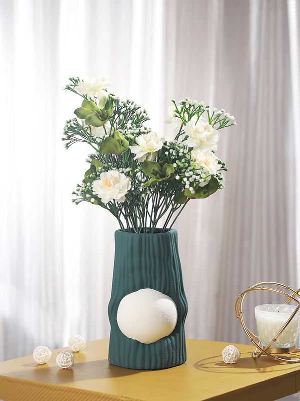 Luxury Furnishings Green & White Toned Flower Vase