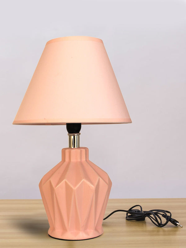 Beige Solid Decorative Table Lamp with Shade