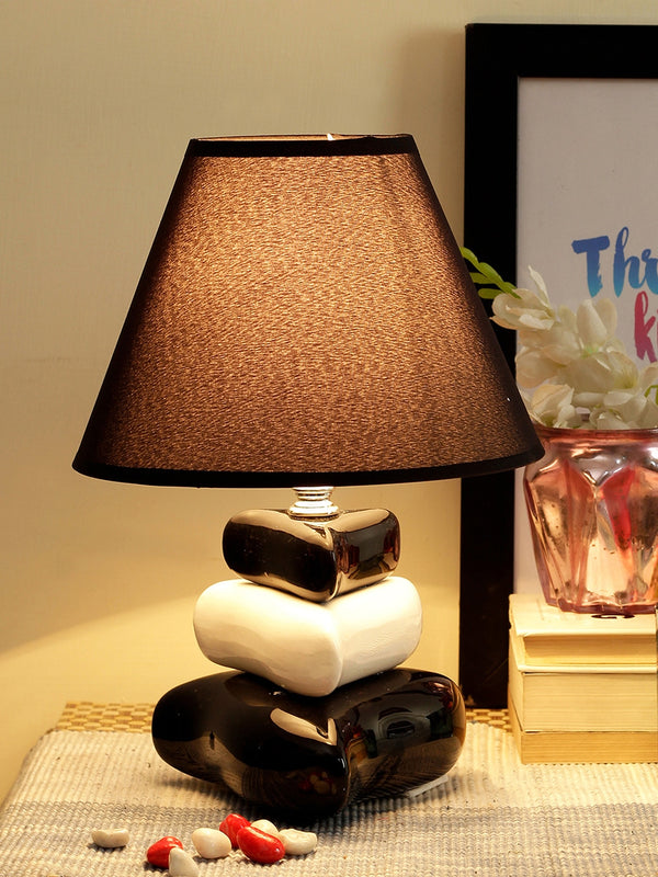 Black Table Lamp With White Shade