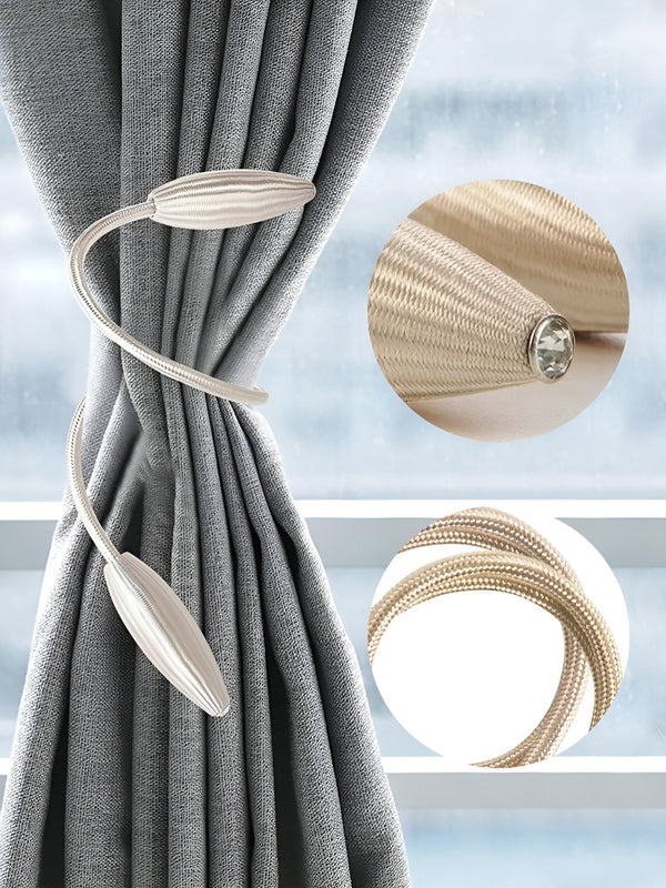 Beige Textured Curtain Tie-Backs