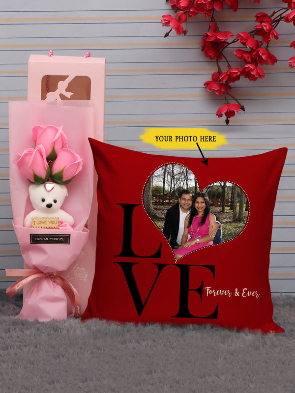 Personalized Cushion with Valentines Day Gift