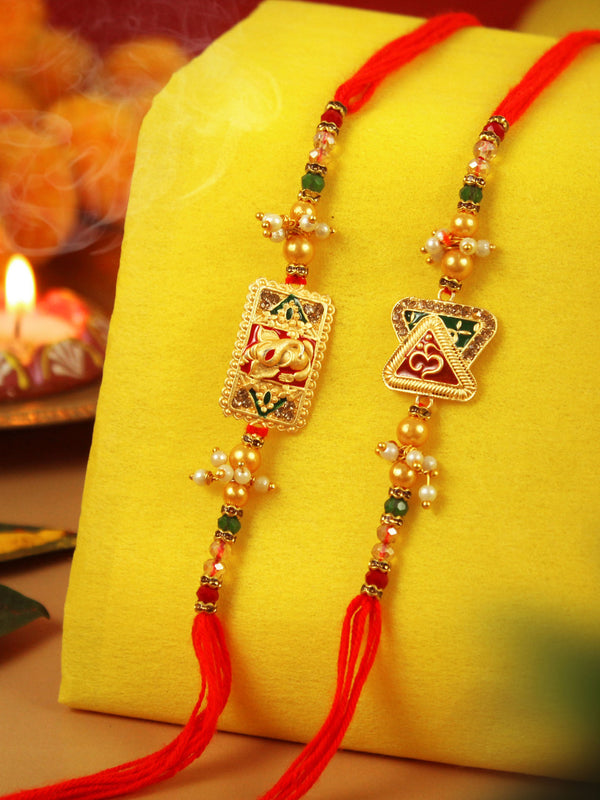 Rakhi for Brother Set of 2 Rakhi with Roli Chawal and Rakhi Card (UK)
