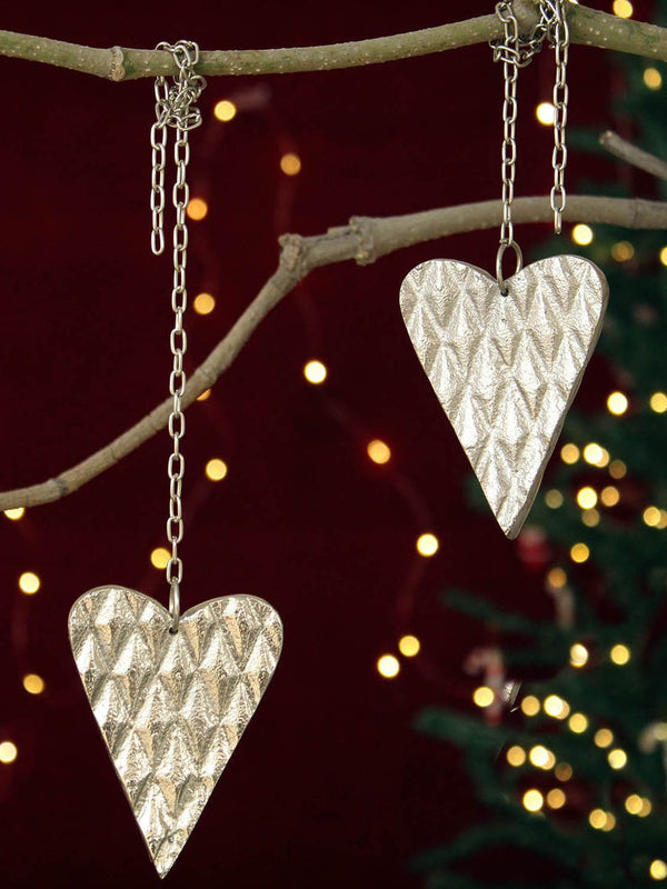 Set Of 2 Metal Christmas Tree Hanging Ornaments Props Festive Decor