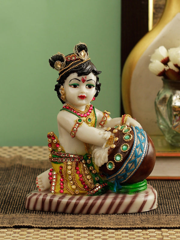 Resin Lord Krishna Makhan Chor Idol