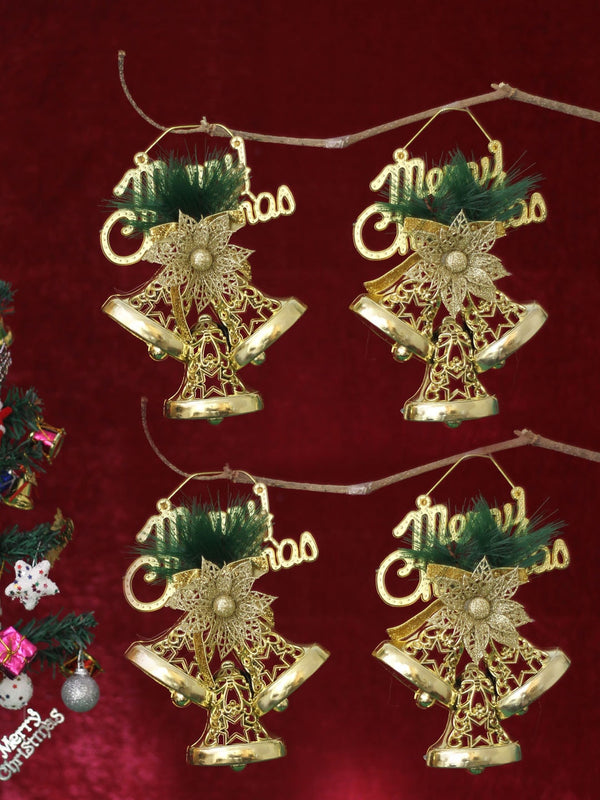 Multi Set of 4 Christmas Wall Door Hanging Bells