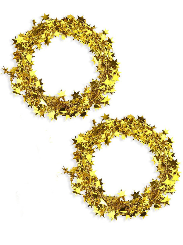 Christmas 10 Meter Yellow Star Wire Garland (Pack of 2)