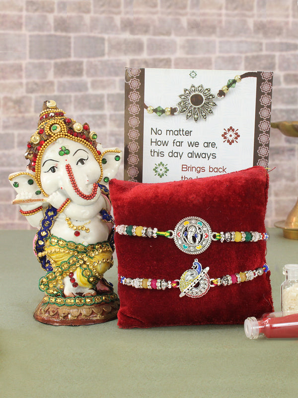 Rakhi for Brother with Gift Set Bhai Rakhi Set for Brother with Idol Figurine and Greeting Card