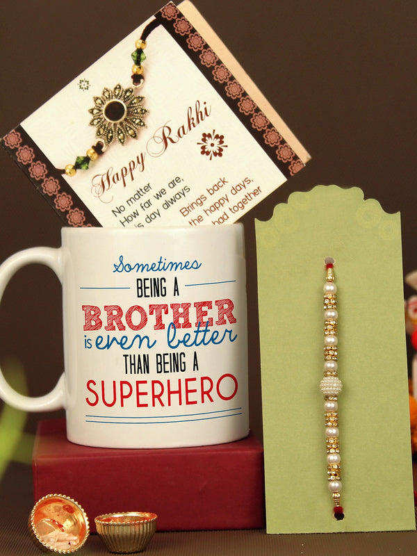 Rakhi for Brother with Mug & Card Gift Set