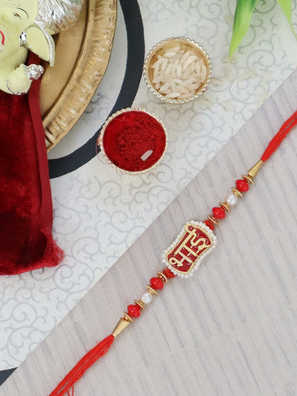 Handmade Designer Rakhi for Brother Comes with Roli Chawal & Tika Pack