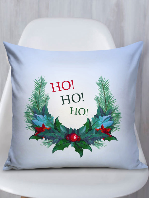Blue & Green Christmas Printed Square Cushion Cover with Filler