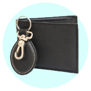 Black Wallet & Keychain