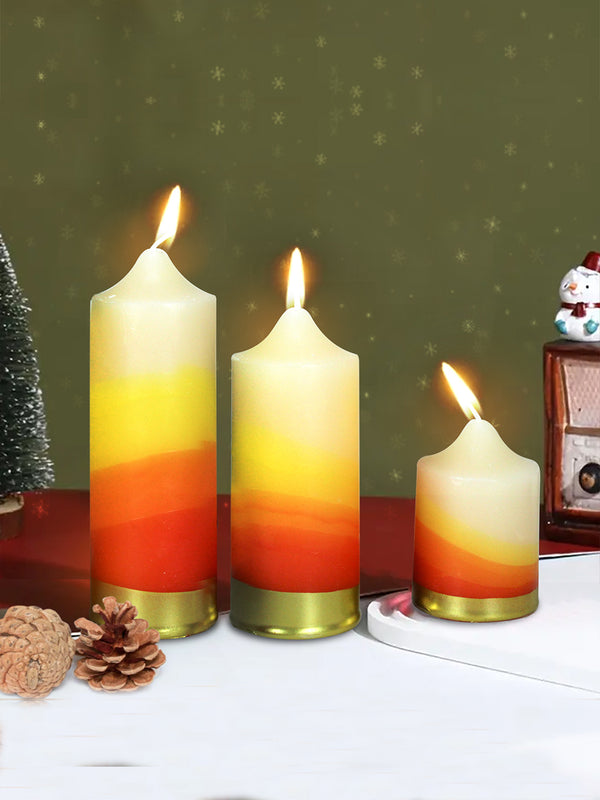 Set of 3 Pillar Gardenia Scented Candles For Diwali