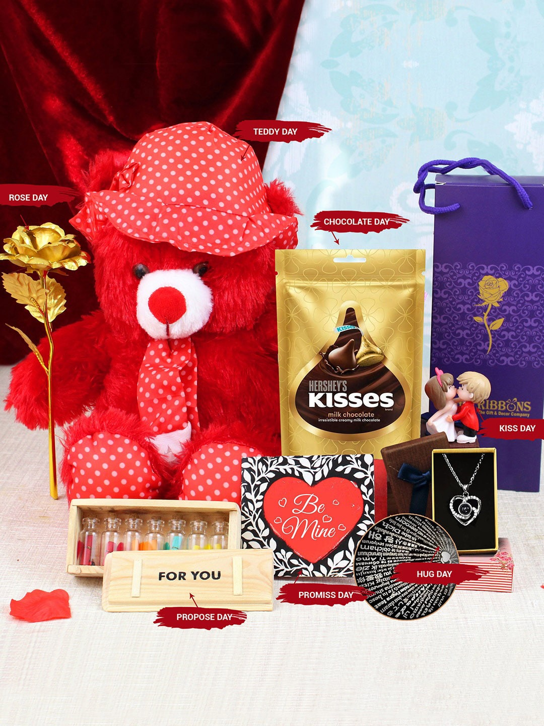 Buy | Set of 7 Valentine's Week Gift Hamper | Tied Ribbons
