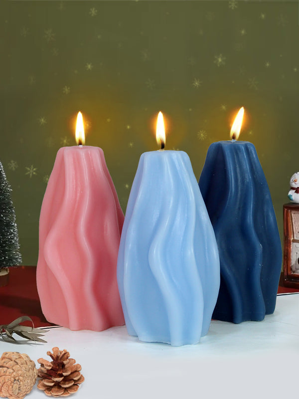 Pack of 3 Pillar Lavender Scented Candles