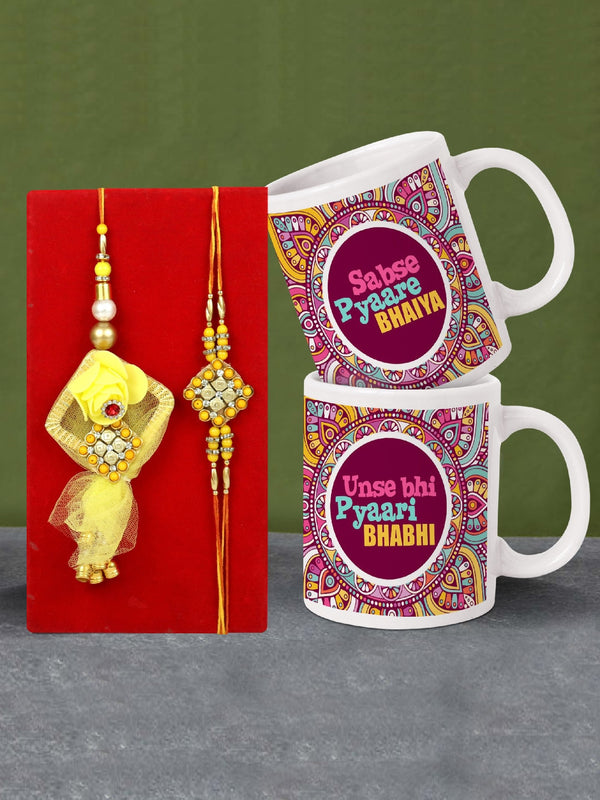 Bhaiya Bhabhi Rakhi Lumba Set with Printed Coffee Mug