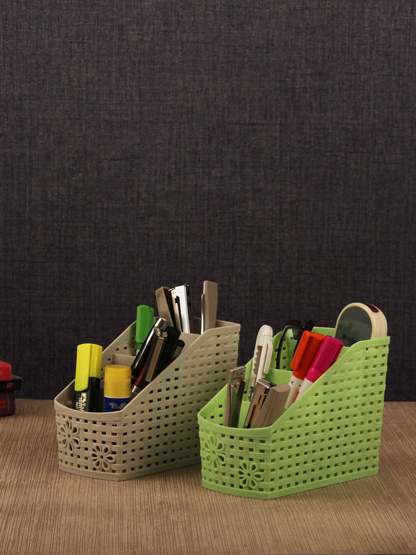 Green & Beige Solid Desk Organisers Set of 2