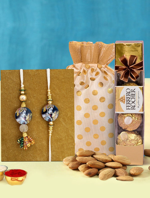 Bhaiya Bhabhi Rakhi with Chocolates and Dryfruits