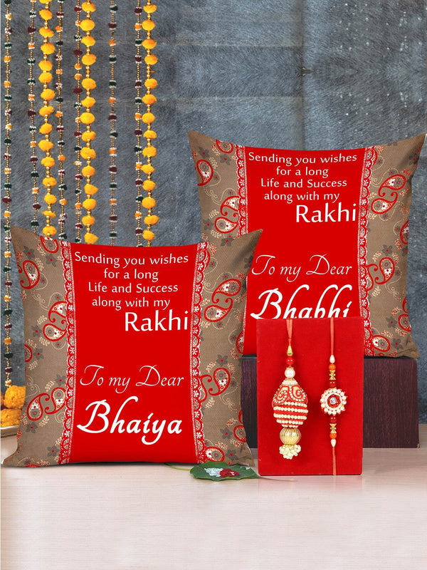 Unisex Red & Blue Bhaiya Bhabhi Rakhi