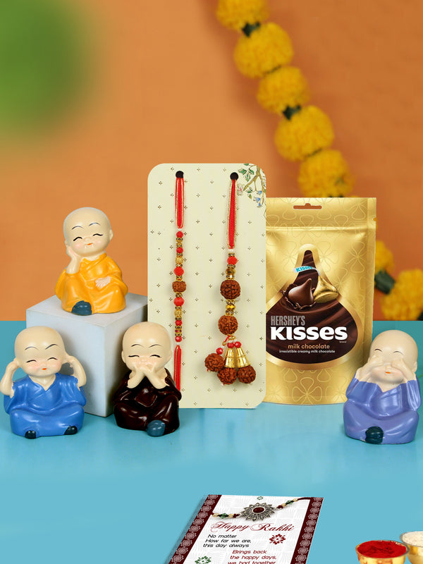 Rakhi Gift for Brother and Bhabhi and Kids with Chocolates Combo