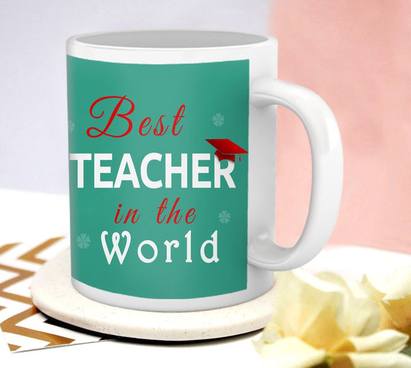 Best Teacher in The World Printed Coffee Mug