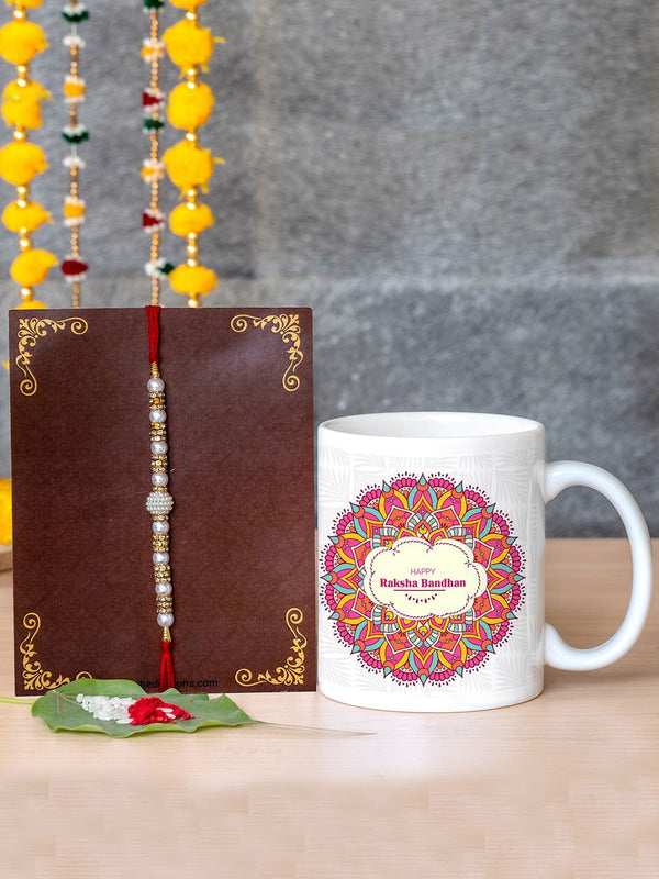 Rakhi With Printed Coffee Mug Combo Gift Set